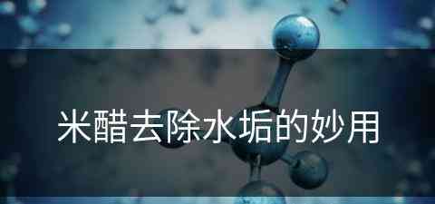 米醋去除水垢的妙用(米醋去除水垢的妙用有哪些)